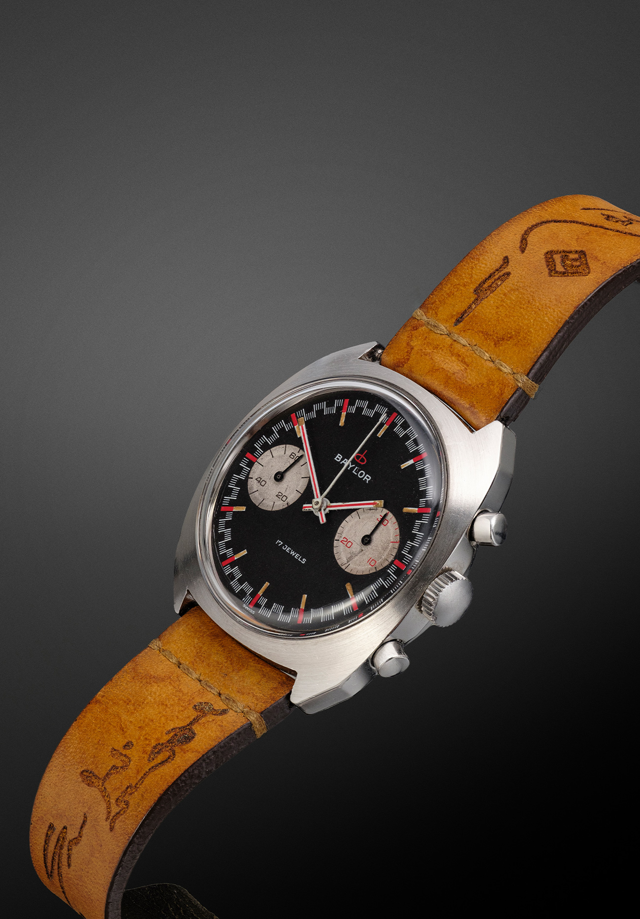 Exotic racing chronograph by Baylor 1970s